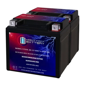 Mighty Max YTX5L-BS 12V 4AH Battery Replaces Dirt Bike ATV Quad Buggy - 2 Pack - Picture 1 of 6