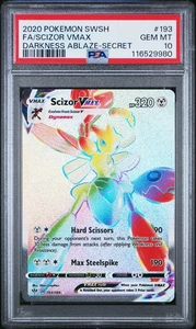 Pokemon Darkness Ablaze Scizor Vmax Rainbow Secret 193/189 PSA 10 GEM MINT - Picture 1 of 2