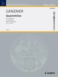 Quartettino Harald Genzmer Book [Softcover] Recorder Quartet Schott Music - Image 1 of 3