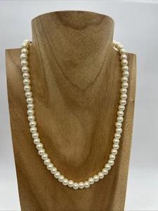 Collar Vintage Crema Imitación Perla 45cm Pesado - Imagen 1 de 14