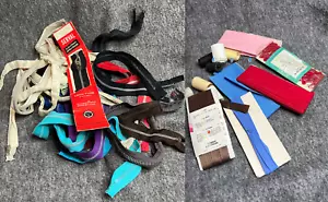 Vintage Lot Of Mixed Metal Sewing Craft Zippers and Fabric Multi Colors - Picture 1 of 8