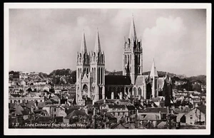 Truro Cathedral of The Blessed Virgin Mary Cornwall Real Photo RPPC - Picture 1 of 2