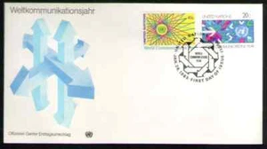 UN. 392-393. World Communication Year. Geneva Cachet FDC. 1983 - Picture 1 of 1
