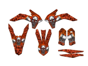 2015 SXF FLAMING GEARHEAD Orange Senge Graphics Kit Compatible with KTM - Picture 1 of 10