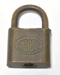 VINTAGE INDUSTRIAL CORBIN PADLOCK NO KEY - Picture 1 of 4
