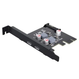 PCIE To Type-C 2 Port Expansion Card PCIE Riser Fast Charging PD 20W Type C Card - Zdjęcie 1 z 6