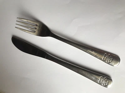 Kinder Besteck Julia Amefa 18/10 Edelstahl Messer und Gabel Bärchen - Bild 1 von 4