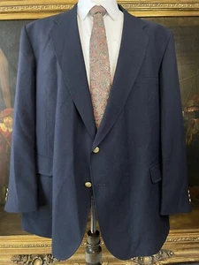 Blazer Abrigo Deportivo Chaqueta De Colección David Taylor 52L Azul Marino Mezcla Lana Lúpulo Dorado 2Btn - Imagen 1 de 10
