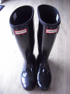 Hunter Wellington TOUR 38 Stiefel Gummistiefel schwarz Gloss Original Tall, nur - Bild 1 von 6