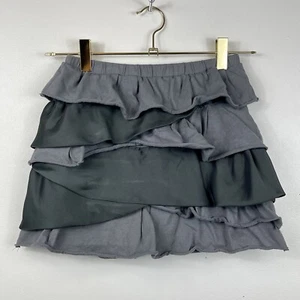 J Crew Crewcuts Layered Ruffle Cotton Skirt Girls Size 6/7 Gray 100% Cotton - Picture 1 of 7