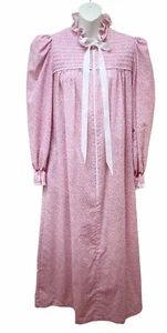 Vtg Patio House Dress Nightgown Robe Lightweight Lounge Floral Lace Zip Front - Picture 1 of 7