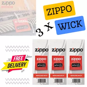 3X 100 % Original Zippo Feuerzeug Docht passt für alle Zippo Feuerzeuge kostenloser Versand UK - Bild 1 von 4