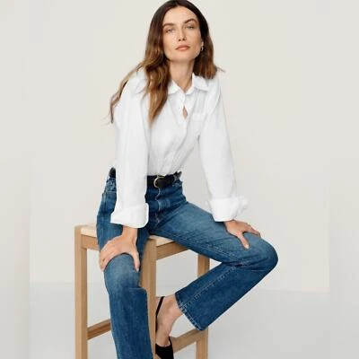 Jenni Kayne Cotton Boyfriend Shirt Button Down White - Image 1 of 4