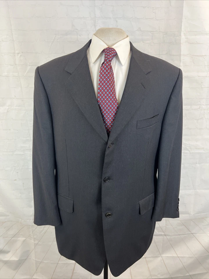 Canali Men's Dark Gray Black Striped Wool Suit 46R 38X28 $2,895 - Image 1 of 4