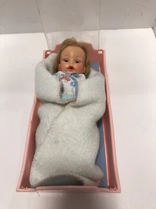 Vintage Doll Baby Ideal Tearie Dearie Original Cradle/Bath Clothes FREE SHIP! - Picture 1 of 17