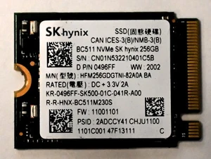 Unidad de estado sólido SSD 256 GB M.2 BC511 NVMe Hynix 3,3 V - Imagen 1 de 3