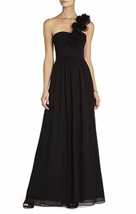 NEW BCBGMAXAZRIA PATRICIA SILK ONESHOULDER GOWN SIL6Y760/L403A SIZE 0 - Picture 1 of 3