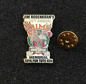 Jim Rosenkran's Toys for Tots Harley Davidson Run 2003 Clutch Back Hat Lapel Pin - Picture 1 of 3