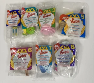VINTAGE 1994 McDonald's Happy Meal Toys BARBIE Complete set of 8 UNOPENED - Picture 1 of 8