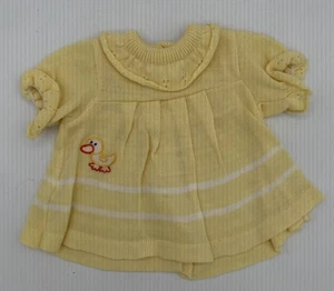 Vestido de Pato Cabbage Patch Niños Amarillo Blanco Tejido a Rayas Botones CPK De Colección - Imagen 1 de 3