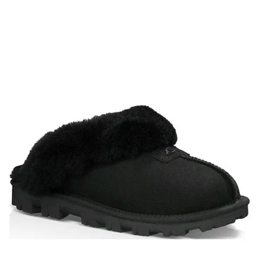 LO ÚLTIMO UGG Coquette Gamuza Firma Logo Detalle Clima Frío Zapatillas - Negras NUEVAS CON Foto 1 de 4