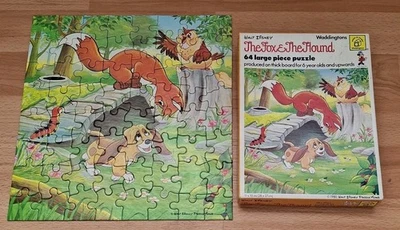 Vintage Waddingtons/Walt Disney The Fox and The Hound 64 Piece Jigsaw Puzzle - Image 1 of 4