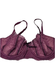 DKNY BH Gr. 34B weinrot Bügel ungefüttert Spitze verstellbare Träger Dessous - Bild 1 von 8