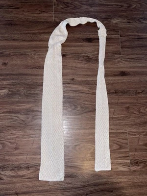 Strozzi Tie Mens One Size Beige Knit Made Italy Dressy - Image 1 of 3