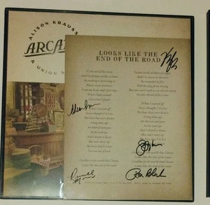 Alison Krauss Deluxe Arcadia Vinyl Record Autographed Lyric Sheet LE 1000 FRAMED - Picture 1 of 2