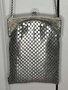 Vintage Whiting & Davis Silver Mesh Purse Handbag Chain Strap 50s/60s + Gift Box - Picture 1 of 13