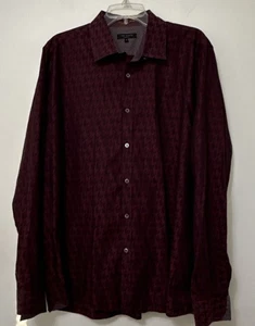 Camisa de vestir Ted Baker London para hombre talla 7 camisa de trabajo con estampado geométrico con botones - Imagen 1 de 10