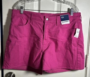 New OLD NAVY Women's Pink Jean Shorts Size 16 High Rise WOW Shorts - Picture 1 of 6