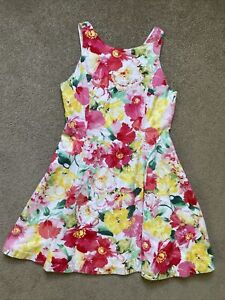 Girls Polo Ralph Lauren Size 12 Sleeveless Fully Lined Floral Dress