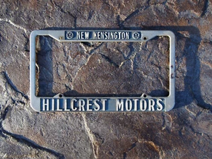 Vintage Hillcrest Motors New Kensington Dealer VW Volkswagen License Plate Frame - Picture 1 of 16