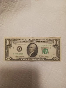 1969 A 10 dollar bill Star Note Off Center On One Side - Picture 1 of 4