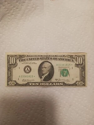 1969 A 10 dollar bill Star Note Off Center On One Side - Image 1 of 4