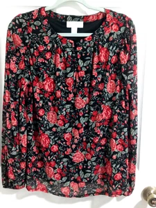 Blusa So It Is Mujer Grande Multicolor Estampado Floral Transparente - Imagen 1 de 7