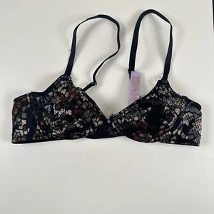 Savage x Fenty Cold Hearted Snake Lace ungefütterter Halb-BH Snake Lace Damen Gr. 32A - Bild 1 von 4