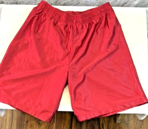 Boys RED Shiny Mesh Athletic Active Basketball Gym Shorts ATHLETIC size 14/16 - Picture 1 of 10