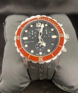 Reloj de cuarzo para hombre Tissot T0664171705701 Seastar 1000 bisel rojo hecho en Suiza - Imagen 1 de 9