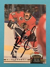 MICHEL GOULET (HOF) Signed 1992-93 TSC #69 Chicago Blackhawks Autograph Auto