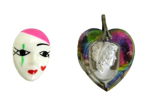 Cameo Pendant & Theater Face Pin 1" tall each - Picture 1 of 4