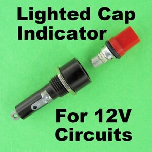 RARE Indicating Panel Fuse Holder Cap Lights when Fuse Blows 12V Bulb Indicator