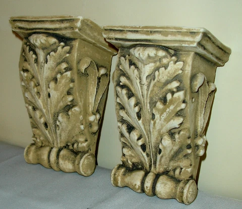 Antique Finish Shelf Acanthus leaf plaster Wall Corbel Sconce Bracket 5.5" Cover