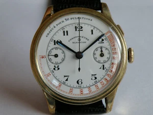 CHRONOMETRE ELECTION-MONOPULSANTE-RUOTA A COLONNE-VALJOUX 22-MEDICALE-FIRMATO - Picture 1 of 12