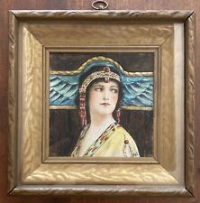 Antique 1920’s Egyptian Revival Winged Goddess Woman Original Painting
