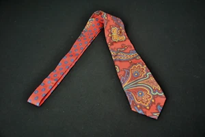 Fabric Run ETRO Paisley Silk Tie 2 Patterns Mash-up Red Blue Yellow 11024RB - Picture 1 of 8