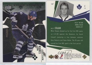 2003-04 Upper Deck Black Diamond Green /100 Matt Stajan #187 Rookie RC