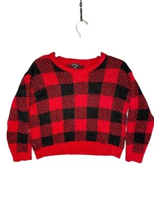 Art Class Girl’s Cozy Pullover Sweater Sz XXL (18) Red & Black Plaid - Picture 1 of 6
