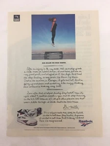Anuncio impreso de revista vintage Reebok Gin Miller 1991 - Imagen 1 de 6